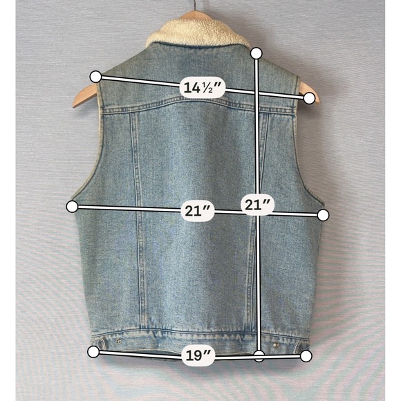 Lauren Jeans Co Ralph Lauren Sherpa Lined Sedona Denim Vest Womens M Blue - Picture 9 of 9